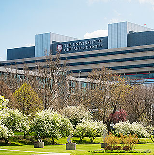View of the Center for Care and Discovery from Washington Park