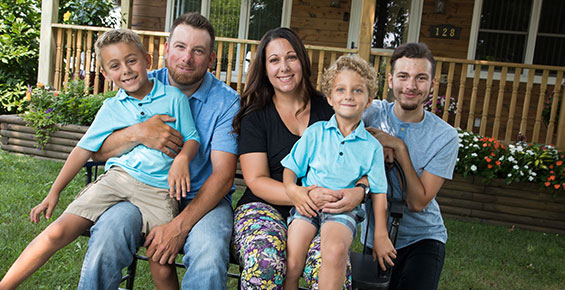 Jennifer Zinga and family, including her son who was born after cancer surgery