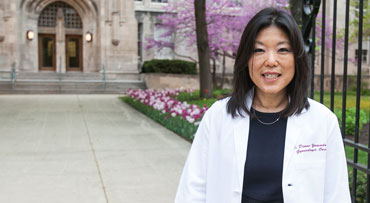 Diane Yamada, MD, in courtyard