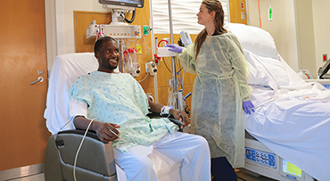Patient with a transplant nurse