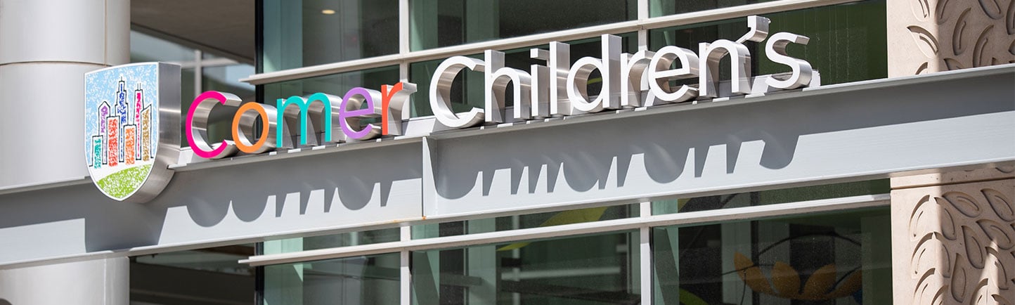 Comer Children's sign at the hospital entrance