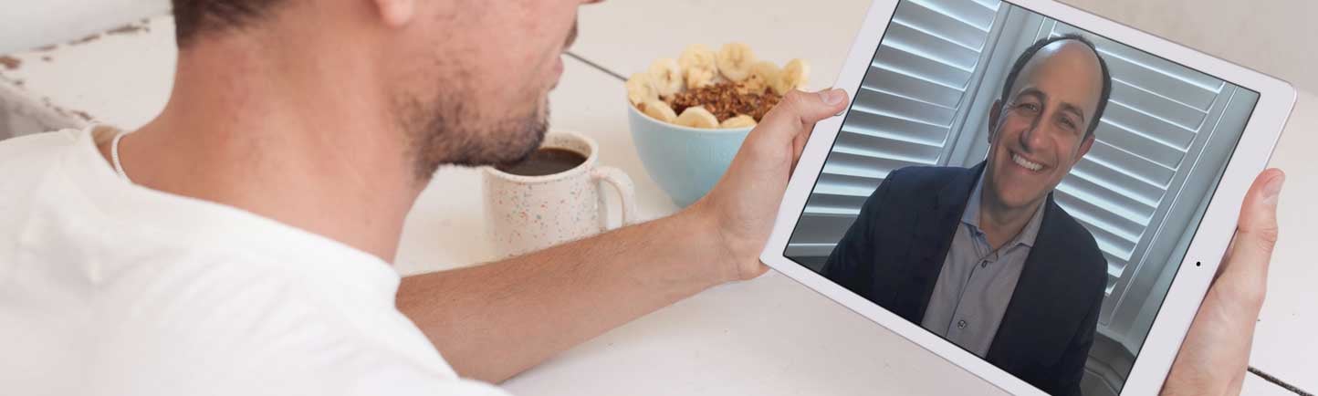 David Rubin, MD, giving a telemedicine visit