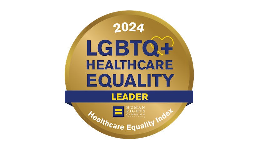 LGBTQ+ Healthcare Equality Leader badge for Healthcare Equality Index