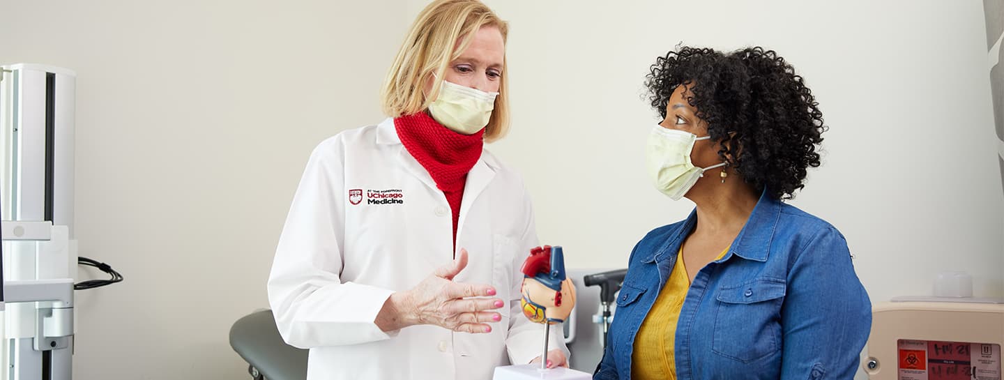 Kathleen Drinan with patient