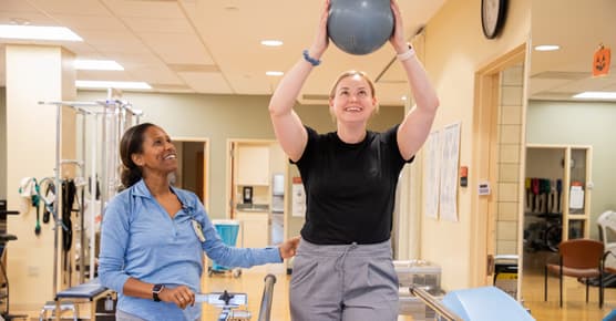 Female patient during a physical therapy appointment