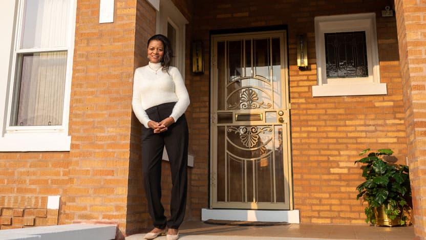 Natalie Ford outside her family home
