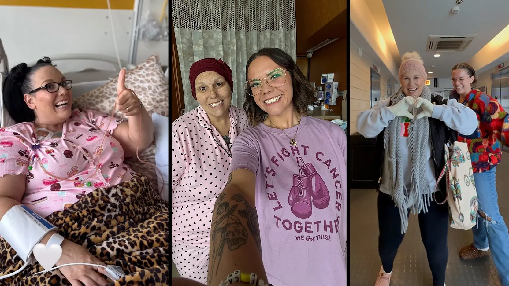 Sherry Cordle and her daughter pose in a UChicago Medicine hospital room