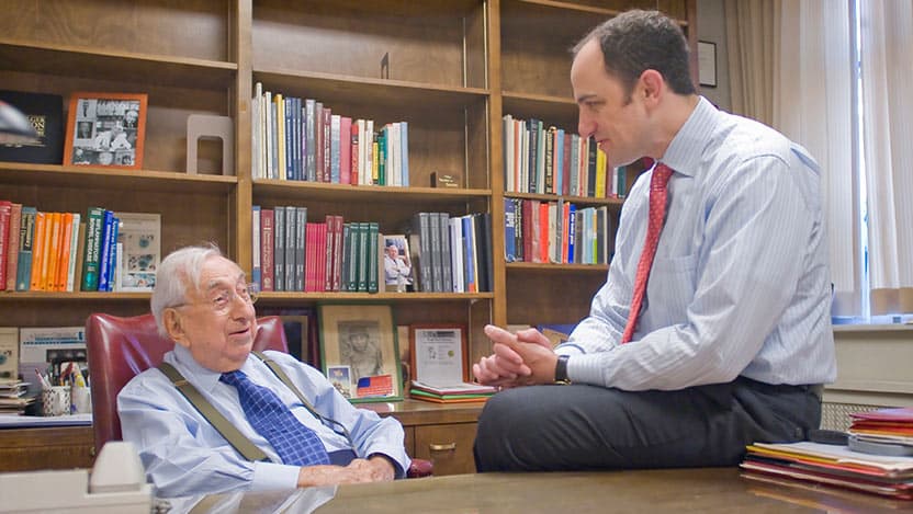 David T. Rubin, MD, right, and his mentor, renowned gastroenterologist Joseph B. Kirsner, MD, PhD
