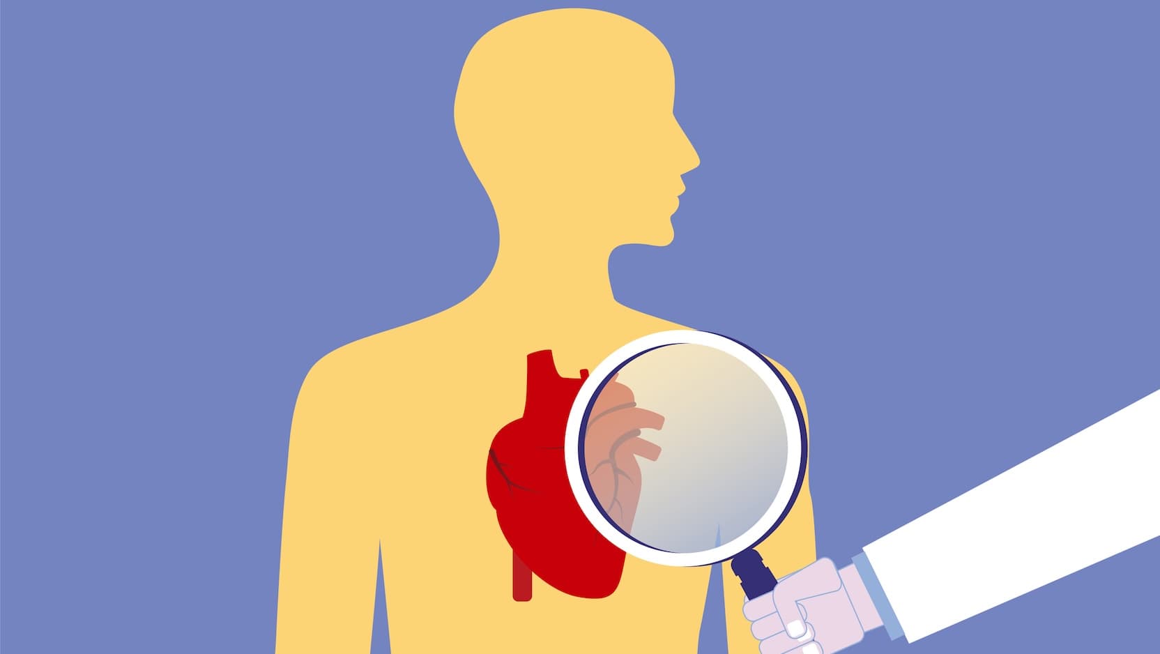 graphic of magnifying glass over heart