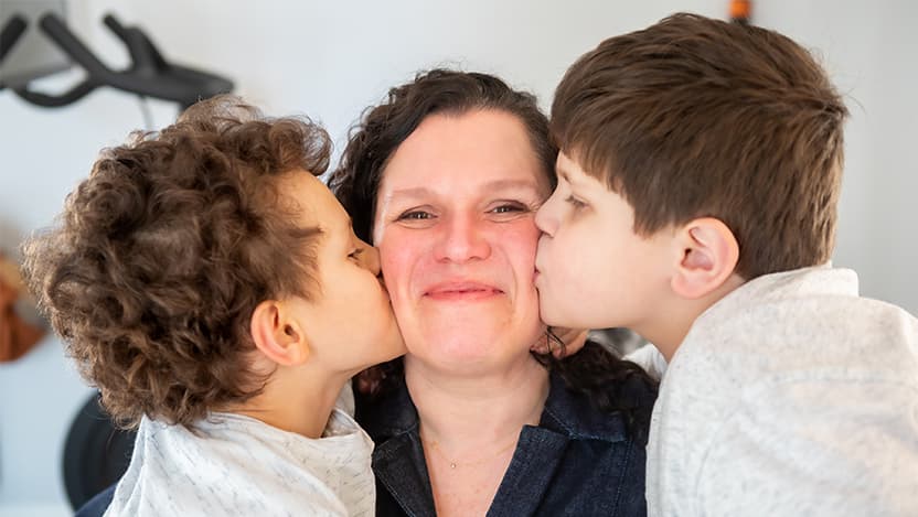 Sarah Casalan Bittle and her sons