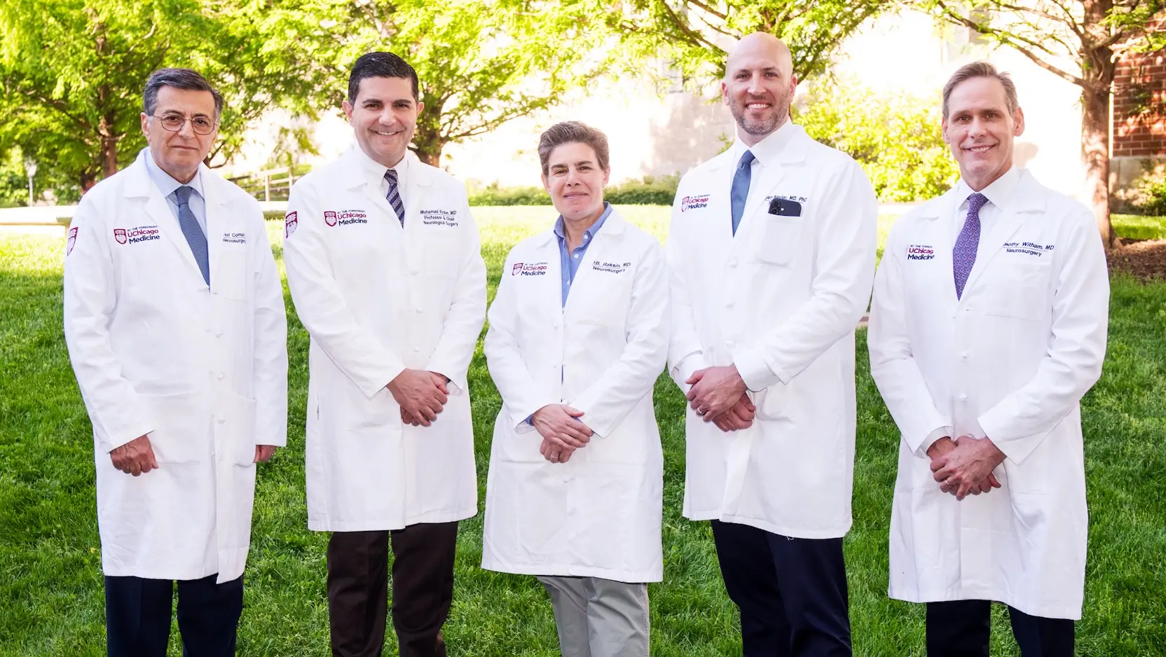 Youssef Comair, MD; Mohamad Bydon, MD; P.B. Raksin, MD; Ryan Naylor, MD, PhD; and Timothy Witham, MD.