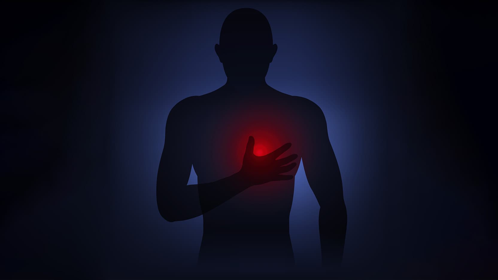 illustration of person with glowing heart