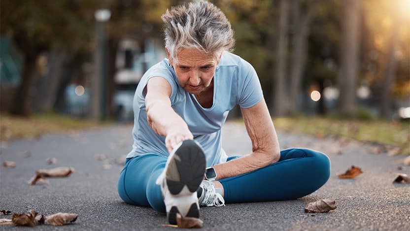 Elderly woman training