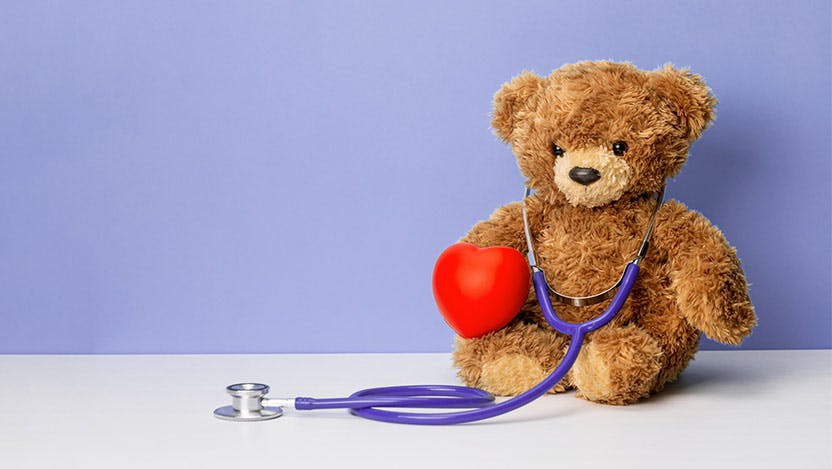 Image of teddy bear with a stethoscope