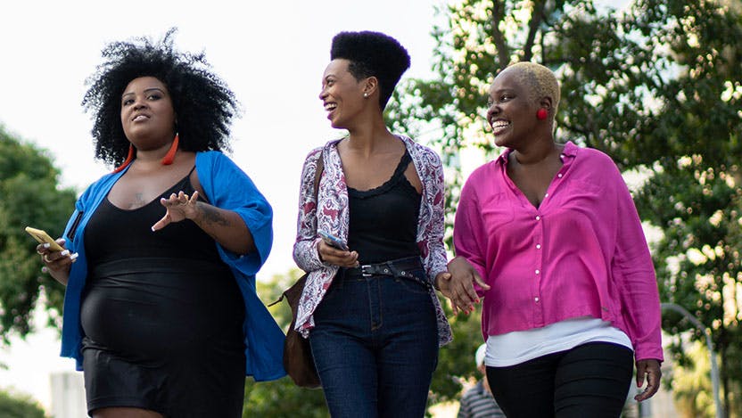 Image of black women walking together outside