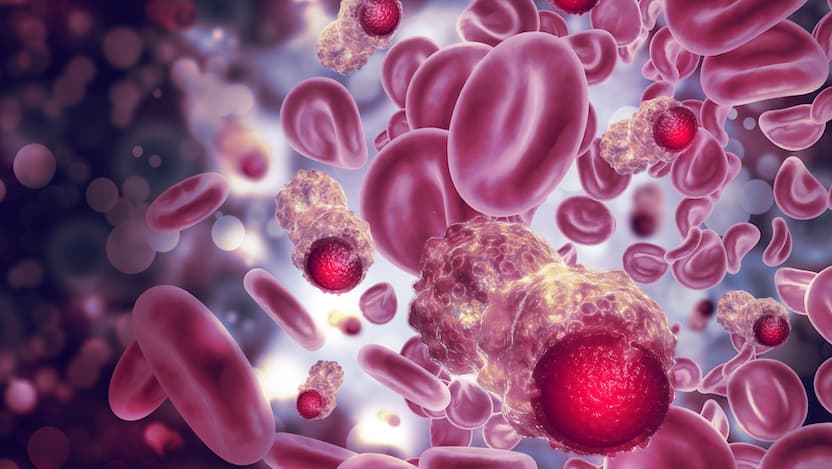 Illustration of cancer cells in the blood