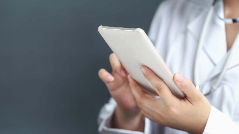 doctor with cell phone