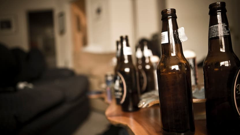 empty beer bottles