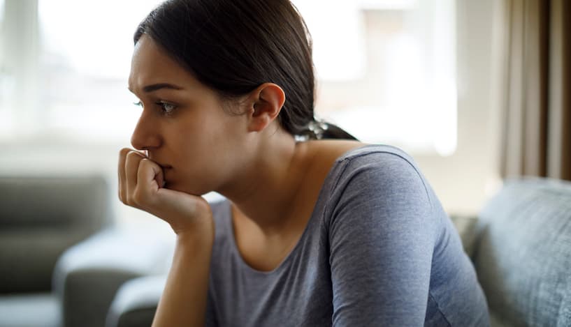 distressed woman