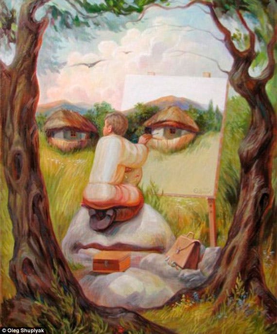 Paintingof a face by Oleg Shuplyak