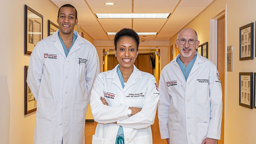 Surgeons Brandon Baird, MD, Chelsea Dorsey, MD, Jeffrey Matthews, MD (Department Chair) are advancing the diversity, equity and inclusion efforts in the Department of Surgery