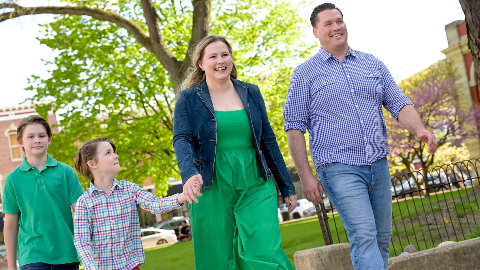 Laura Wallen, of Crown Point, Indiana, with her husband, Mark, and her sons, LJ and Landon. (Mark Black)