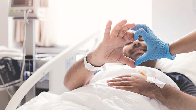 patient before living donor transplant organ donation surgery