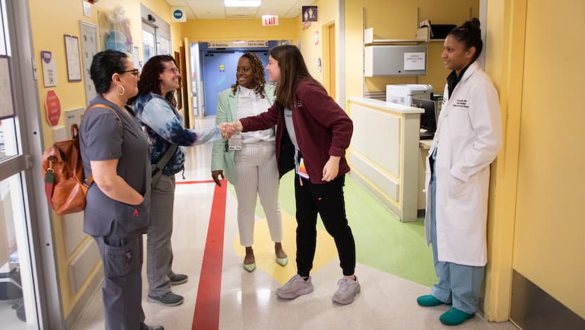 Representatives from a Rockford hospital tour the emergency room as part of the University of Chicago Medicine's Violence Recovery Program's new training program