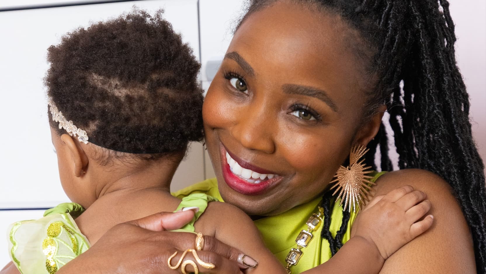 Kiki Battle spends time at home with her baby daughter. (Jordan Porter-Woodruff)