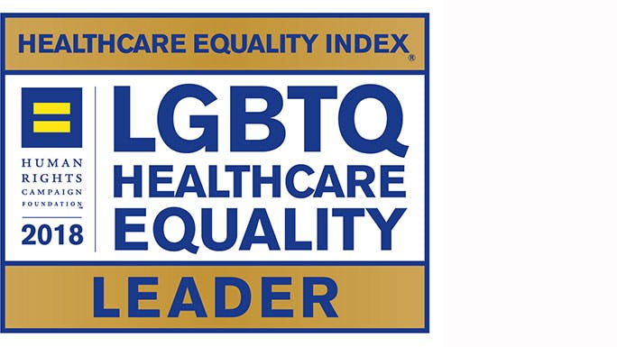2018 Human Rights Campaign LGBTQ Healthcare Equality Leader badge