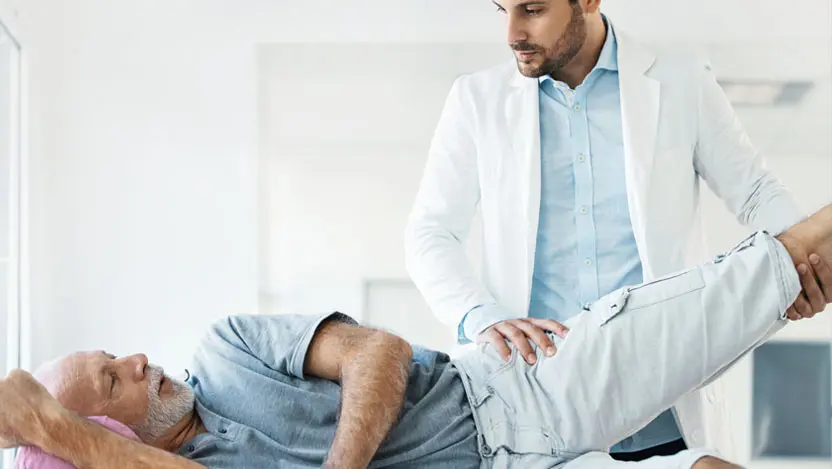 man receiving physical therapy