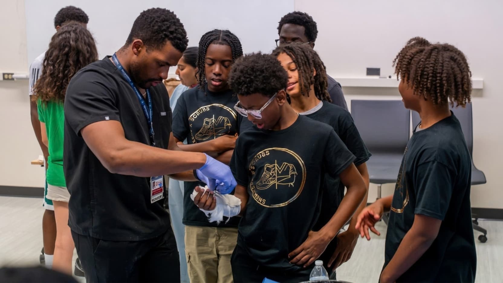 Sneakers to Scrubs students