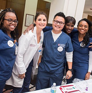  Nurses and staff participate in a day-long educational fair to learn about UChicago Medicine's journey towards Magnet Recognition, a nursing accreditation that honors an institution's excellence in nursing and overall patient care.