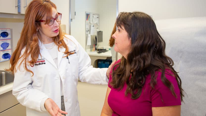 Surgical oncologist Mecker G. Moller, MD, and patient