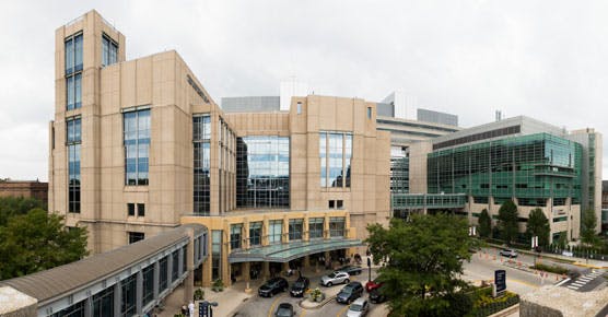 Duchossois Center for Advanced Medicine view from parking garage