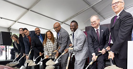 UChicago Medicine executive and elected state and local officials participate in a groundbreaking ceremony.