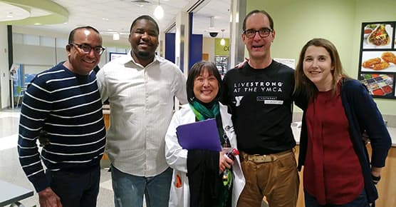 Top kidney transplant surgeon, Yolanda Becker, with her patients