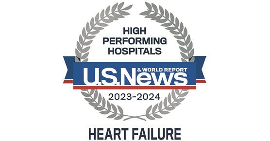 US News and World Report 2023-24 Badge for Heart Failure