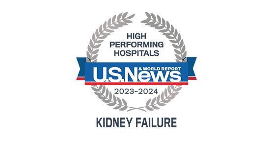 US News and World Report high performing in kidney failure