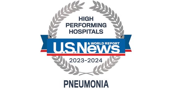 US News and World Report 2023-24 Badge for Pneumonia