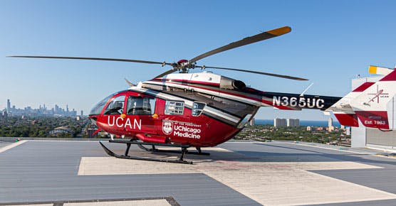 UCAN helicopter on roof