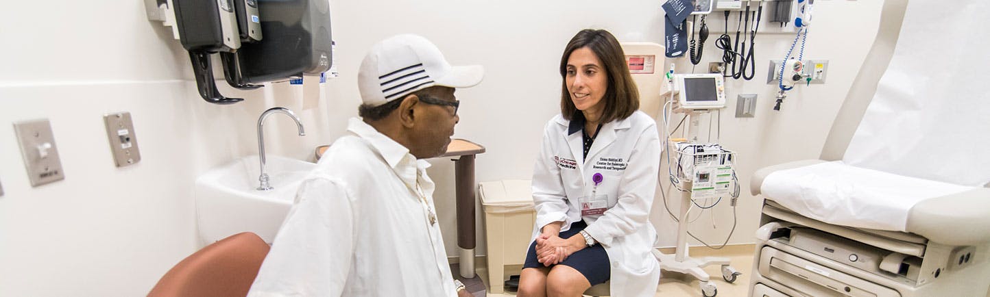Dr. Uzma Siddiqui with a patient