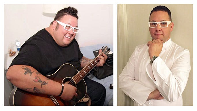 Graham Elliot, chef, before and after weight loss surgery